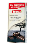 Czekolada gorzka 72% kakao bez dodatku cukru Torras 75g